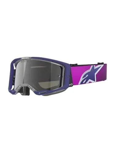 Alpinestars Vision 8 Corp Crossbrille - Lila/Pink/Silber-Verspiegelt - Sportbrillen mit ultrabreitem Sichtfeld und innovativem RAM-AIR-Belüftungssystem für optimale Leistung und Komfort bei jeder Wetterlage.