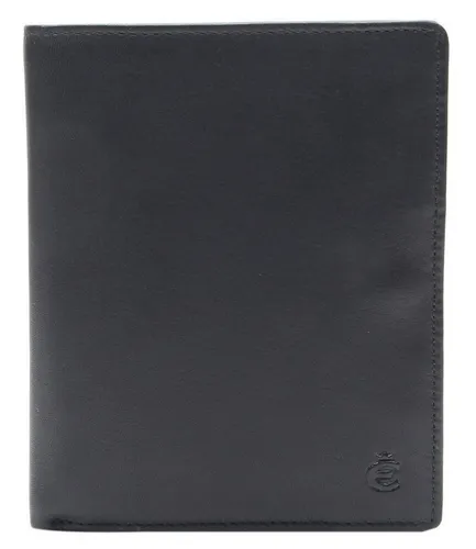 Esquire Münzbörse Logo Hochformatbörse Schwarz 046710 - Münzbörse für Herren mit 12 Kreditkartenfächern und praktischem Münzfach, ideal für den modernen Gentleman.