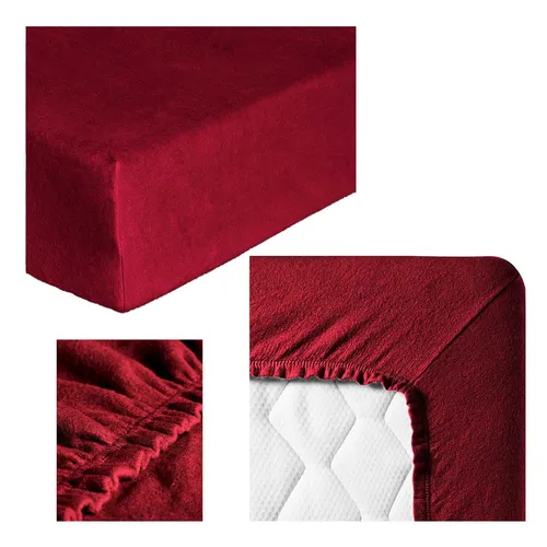 Biber Flausch Spannbettlaken von Kneer 120 - 130 x 200 cm Karmin