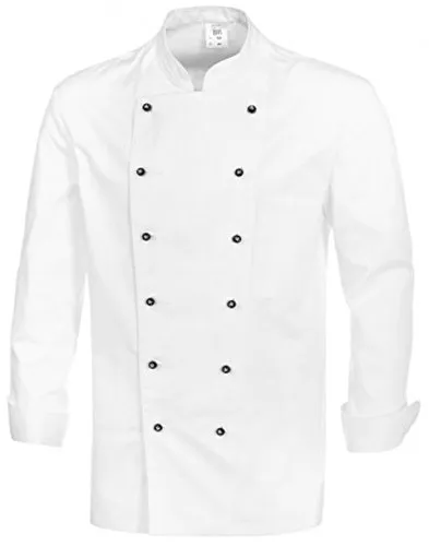 BP Gourmet 1500-130-21 Kochjacke - Weiße Langarmjacke für Profiköche - Berufsbekleidung Gastronomie, aus reiner Baumwolle für optimalen Komfort und Langlebigkeit, ideal für Restaurant und Küche.