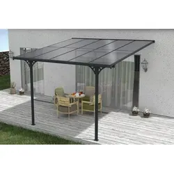 Terrassenüberdachung Carport KLEO 300L300 Aluminium Grau