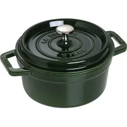 Staub Cocotte 20 cm rund, Bräter aus Gusseisen, grün