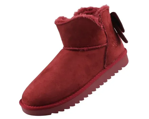 Dockers by Gerli Damen Stiefelette gefüttert Rot - Wanderschuhe mit warmem Kunstfellfutter für kalte Tage. Die stilvollen Ankle Boots bieten einen lässigen Look und sind ideal für lässige Outfits. Schlüpfen Sie bequem hinein und genießen Sie die zeitlose Eleganz!