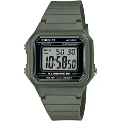 Casio W-217H-3A Grün Digital Uhr - Armbanduhren für Unisex, sportliches Design mit 50m Wasserdichtigkeit und vielseitigen Funktionen wie Alarm und Chronograph.