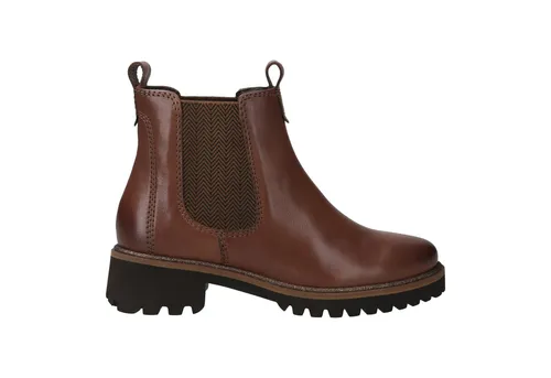 ara Damen Kent Chelsea-Stiefel - Eleganter Komfort in Cognac, Größe 37.5 EU Schmal - Wanderschuhe mit Blockabsatz und hochwertigem Leder, ideal für stilvolle Ausflüge und lange Spaziergänge.