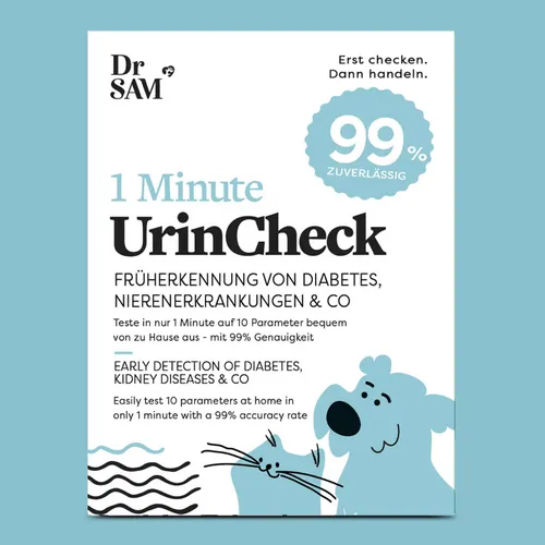 Dr. SAM UrinCheck 1-Minute Urintest für Katzen & Hunde (10 Parameter)