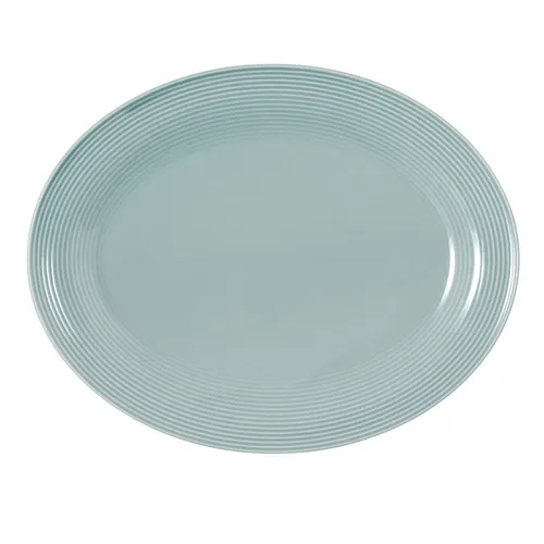 Seltmann Beat Color Glaze Servierplatte oval, 35 x 28 cm - Servierplatte aus robustem Porzellan in Arktisblau, ideal für Hauptgerichte und Desserts, spülmaschinenfest und mikrowellengeeignet für einfache Handhabung.