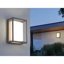 2er Set LED Außenwandleuchte Anthrazit - Moderne Außenleuchten im Bauhausstil, wetterfest und mit einstellbaren Lichtfarben, ideal für stimmungsvolle Fassadenbeleuchtung und Gartenakzente.