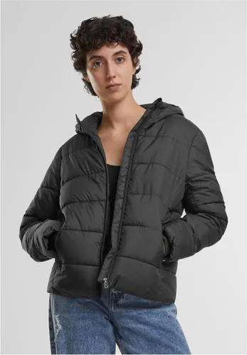 Urban Classics Damen Winterjacke - Ladies Short Puffer Jacket With Hood - Funktionsjacken, moderne kurze Winterjacke mit Kapuze und Gummizug für eine optimale Passform, ideal für trendbewusste Outfits und kaltes Wetter.