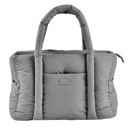 BÉABA, Wickeltasche Bebe, Ultra praktisch, 10 Innen- und Außentaschen, integrierte Kinderwagenbefestigung, herausnehmbare Wickelunterlage, Kühltasche, Tasche Paris Puffy, Eisbraun