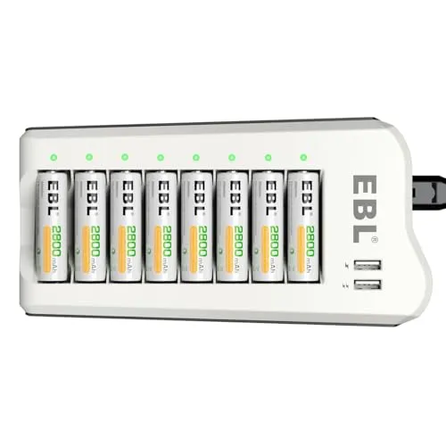 EBL Akku ladegerät mit AA Akku 2800mAh 8 Stück