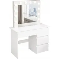 Rebiko Schminktisch mit LED Spiegel im modernen Loft Stil – 90 cm