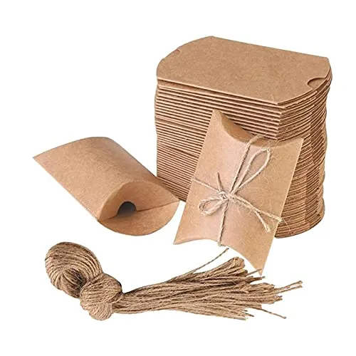 Stück Jahrgang Kraft Papier Geschenkbox, Kraftpapier Tüten Geschenkbox, Klein Geschenkschachtel Kraftpapier, Vintage Geschenkkarton Klein, Kraft Papier Geschenk Box für Weihnachten, Süßigkeiten 100