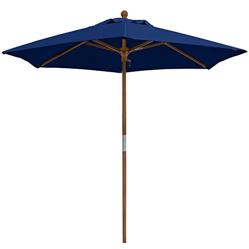 anndora Sonnenschirm 2,1 m rund - Witterungsbeständiger Balkonschirm in Navy Blau - Sonnenschirm mit 210 cm Durchmesser, ideal für Balkone. Hartholz und wetterfestes Polyester bieten starken UV-Schutz (bis 97,5%). Einfache Handhabung und hohe Farbbeständigkeit.