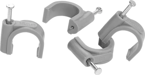 TPFNet Premium Nagelschellen für maximal 10mm Leitungen - 100 Stück - Grau