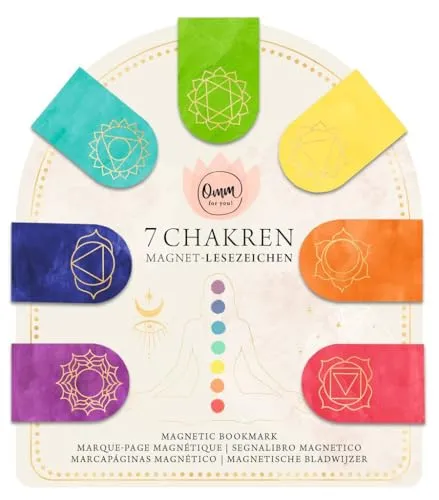 moses. Chakren-Magnetlesezeichen – 7 Magnetische Lesezeichen mit Guide zu Chakren-Bedeutung, 7er Set Bookmarks mit Golddetails