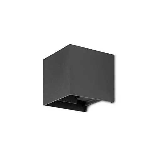 Grafner Aluminium Wandlampe schwarz - Wandleuchte mit einstellbarem Abstrahlwinkel, 8 Watt LED für warmweißes Licht, ideal für Innen und Außen, spritzwassergeschützt (IP44)