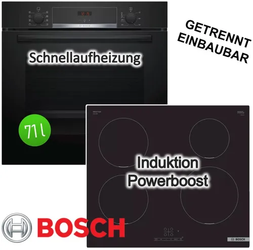 Bosch Herdset mit Induktionskochfeld und Schnellaufheizung 71L
