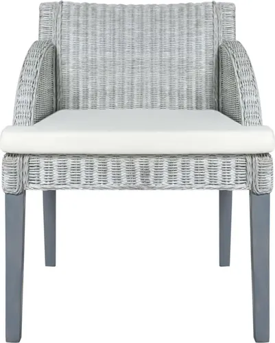 vidaXL Esszimmerstuhl mit Kissen Grau Natur Rattan von vidaXL