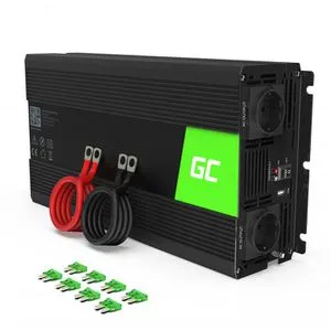 Green Cell Wechselrichter 1500 Watt - Gleichstrom in Wechselstrom - Auto Zubehör divers, leistungsstarker 1500 Watt Wechselrichter mit 2 Ausgangsanschlüssen für flexibles Laden unterwegs.