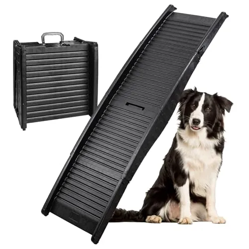 Petigi Hunderampe für Auto, Aluminium, rutschfest, Tragkraft bis 150 kg, Modell 06-152 cm