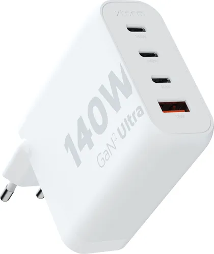 Xtorm GaN2-Ultra Power Adapter - 140W Multiport-Ladegerät, 4 Anschlüsse mit GaN-Technologie für schnelles und energieeffizientes Laden, recyceltes ABS