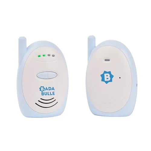Badabulle Audio-Babyphone mit 300m Reichweite - Audio-Babyphone mit akustischem und visuellem Alarm, ideal für Eltern, die Wert auf einfache Bedienung und hervorragende Klangqualität legen. Kompakt und praktisch für unterwegs.