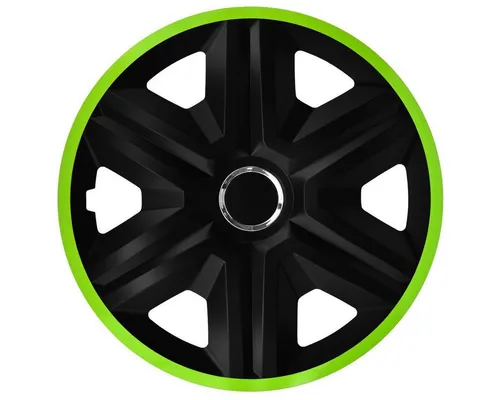 NRM Radkappe FAST LUX 15 Zoll in Grün, 15 in Zoll, (4-St) Radzierblenden für Stahlfelgen Radkappen Satz 4er Set 15