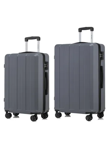 YONSLY Kofferset Hartschalen-Trolley Reisekoffer mit TSA-Schloss und YKK-Zipper, 4 Rollen, (Hartschalen Trolley Set, 2 tlg., L-XL-Set), ABS-Aluminium Hartschalen-Trolleys mit 360°-Doppelrollen für Reisen