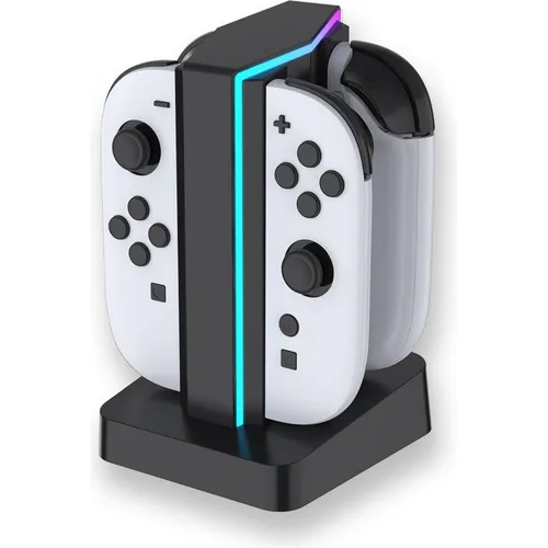 Ready2gaming Switch 2 4in1 Charger mit LED Beleuchtung - Ladegeräte für Nintendo Switch, 4-in-1 Design mit LED Beleuchtung für eine stylische und praktische Ladeerfahrung.