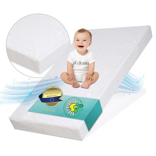 Best For Kids - Matratze Maxi 60x120 - Hochwertige Kaltschaummatratze für Kinder, 100% Polycotton Bezug, ideal für gesunden Schlaf und einfach transportierbar.