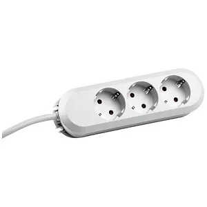 Bachmann 387271 Steckdosenleiste 3fach Weiß - Steckdosen & Zubehör - Tischsteckdose SMART mit 3 um 45° gedrehten Steckdosentöpfen für optimalen Platzbedarf.