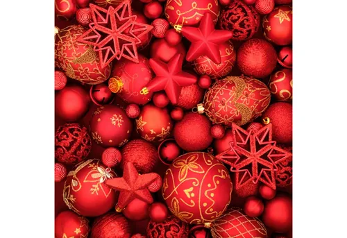ti-flair Papierserviette, Servietten Papier 33x33cm Weihnachtskugeln Motiv 20 Stück Rot