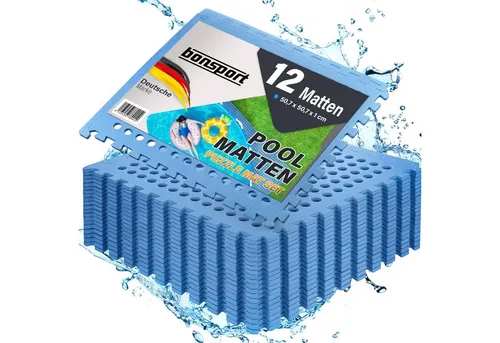 bonsport Pool-Bodenschutzfliese, blau, 12-St. von bonsport