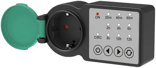 revolt Zeitschalt-Steckdose: Outdoor-Steckdose mit einstellbarem Countdown-Timer, IP44, 3.680 Watt (Zeitschaltuhr Timer, für Außensteckdose, Lichterkette)