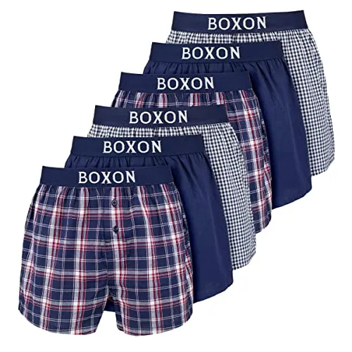 Boxon Boxershorts 6er Pack - M Blau - Herren-Boxershorts mit genialer Passform, softem Gummibund und umweltfreundlicher Verpackung - ideal für komfortable und nachhaltige Unterwäsche.