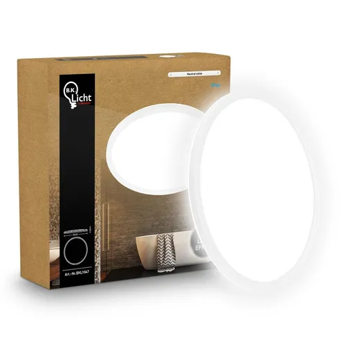 Briloner Leuchten LED Panel Deckenleuchte 18W, rund, flach, IP44 - Moderne Deckenlampe mit neutralweißem Licht (4000K) und 2400 Lumen. Ideal für den Innenbereich, energieeffizient und langlebig – perfekt für jeden Raum.