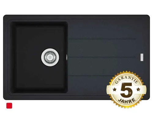 Franke Basis BFG 611-86 Onyx Granit-Spüle in schwarz von Franke
