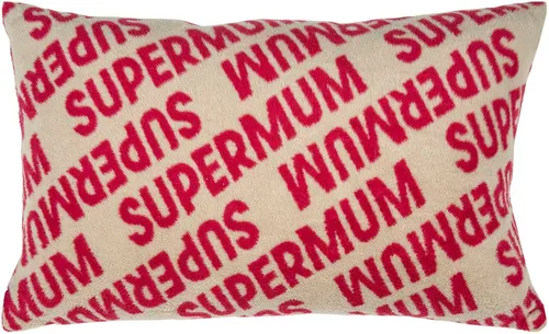 PAD SUPER pink Kissenbezug - Kissenbezug in pink mit 'Supermom'-Schriftzug, aus 70% Baumwolle, ideal zur Verschönerung Ihres Wohnraums, Maße: 35 x 60 cm.