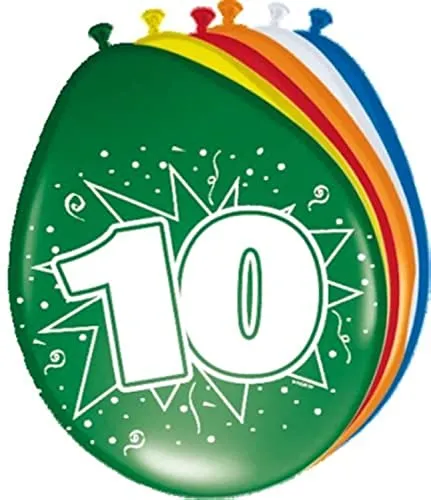 Luftballons 10.Geburtstag bunt gemischt 8