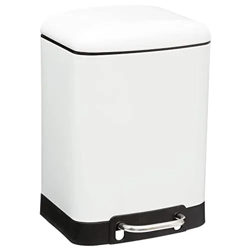 JJA 138059i Abfalleimer Metall weiß 22 x 15,5 x 32 cm 6 l