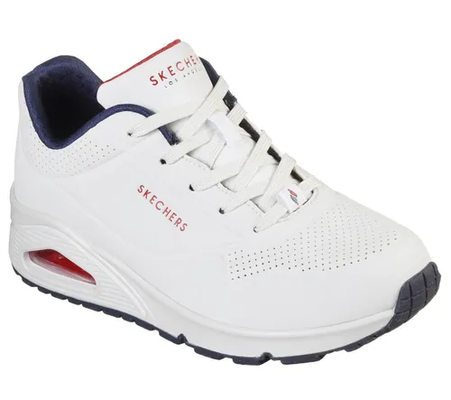 Skechers Damen UNO Stand ON AIR Sneakers, Weiß Blau Wnvr, 40 EU - Damen-Sneaker mit innovativer Air-Cooled Memory Foam-Technologie für ultimativen Komfort und optimale Unterstützung bei jedem Schritt.