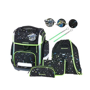 Schneiders 78361-080 - Ergolite Galaxy Schulranzen Set - 9-teiliges Schulranzen-Set mit ergonomischem Tragesystem für hohen Komfort und optimale Gewichtsverteilung, ideal für die ersten Klassenstufen.
