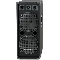 McGrey DJ-2222 Partykeller/DJ-Box 1000W - PA-Box mit 2 x 12'' Subwoofern und 3 Piezo-Hochtönern, 500W RMS, robustes Gehäuse mit Metallgitter, ideal für Partys und Events.