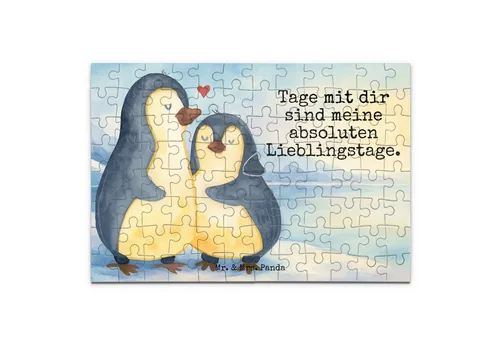 Mr. & Mrs. Panda Puzzle Pinguin umarmen Design, Puzzle 96 Teile, Weiß, Hochzeitstag, Geduldsp, 96 Puzzleteile, Puzzlespiel Hochzeitstag Geduldspiel