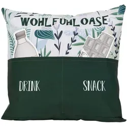 Outdoor Kissen mit Taschen - Wohlfühloase in grün von HERGO Creation