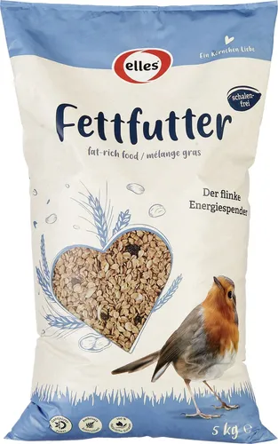 Elles Wildvogelfutter Fettfutter 5 kg - Hochwertiges Fettfutter für Wildvögel, ideal für die Winterfütterung und zur Unterstützung der Vogelpopulation.