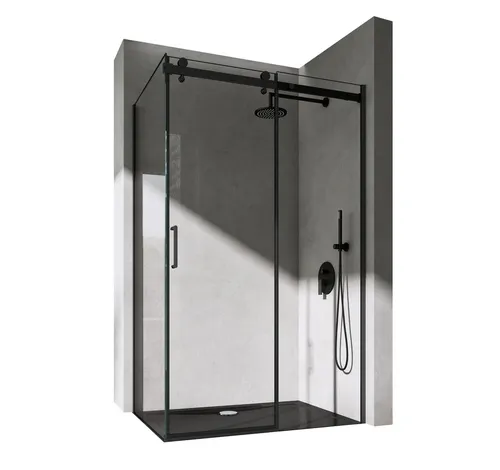 doporro Eckdusche Duschkabine Ravenna19K schwarz - Eckdusche aus 8mm ESG-Sicherheitsglas mit Nano-Beschichtung, sorgt für ein modernes Bad-Design und einfache Reinigung. Ideal für sichere und stilvolle Badezimmergestaltung.