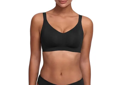 cfab by creamy fabrics Bügelloser BH Seamless Compact Push-Up – Schwarz, Größe XS - Eleganter, bügelloser BH mit herausnehmbaren Pads für einen perfekten Push-Up-Effekt. Ideal für den modernen Alltag und angenehm zu tragen. Pflegeleicht und maschinenwaschbar.