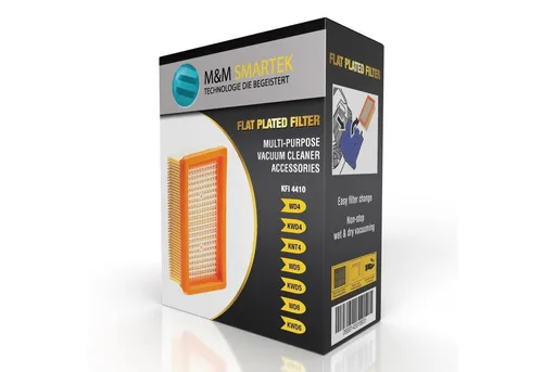 M&M Smartek Flachfaltenfilter für Kärcher Staubsauger ersetzt original Filter wie 2.863-005.0, für Kärcher WD4, WD5, WD6 MV4 MV5 MV6, (Spar-Set, 1-St., 1er, 2er, 3er, 4er oder 5er Set), einfach zu ersetzen, Material waschbar